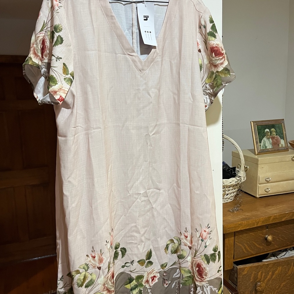 Pink Embellished Ruffled Midi Sundress